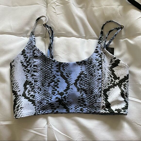 Beach Riot Snakeskin Yoga Bra Top / Bikini Top - Picture 5 of 7